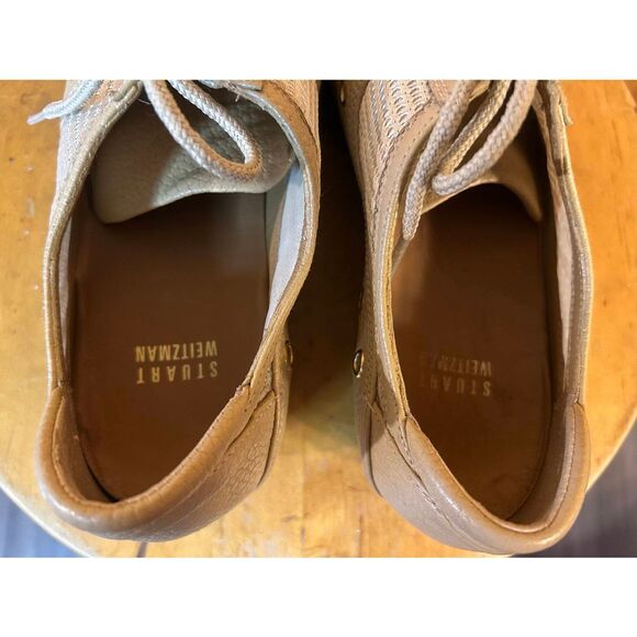 Stuart Weitzman Womens Tan Leather Mesh Casual Shoe Size 8M - Picture 5 of 8